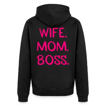 Je t’en ai dit un. Maman. Patron. - Veste à capuche bio Premium Unisexe - noir - Dos - Nico (187cm)