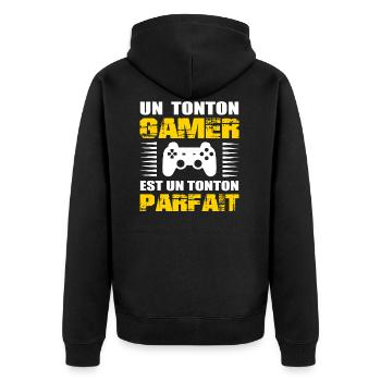TONTON GAMER PARFAIT - Veste à capuche bio Premium Unisexe - noir - Dos - Nico (187cm)