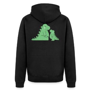 Cute Dinosaur Mom with Dinosaur Baby - Unisex Premium Organic Zip Hoodie - black - Back - Nico (187cm)