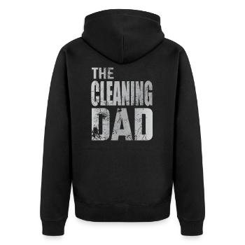 Nettoyage Papa Propre Ménagère Nettoyant Cadeau - Veste à capuche bio Premium Unisexe - noir - Dos - Nico (187cm)