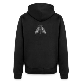 Moth Vintage - Unisex Premium Organic Zip Hoodie - black - Back - Nico (187cm)