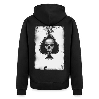 Pik Ass crâne de casino carte à jouer - Veste à capuche bio Premium Unisexe - noir - Dos - Nico (187cm)