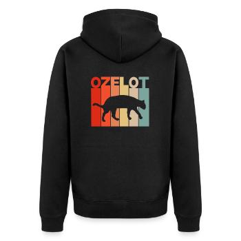 Ozelot Design Ocelot Bébé Rétro chats propriétaires - Veste à capuche bio Premium Unisexe - noir - Dos - Nico (187cm)