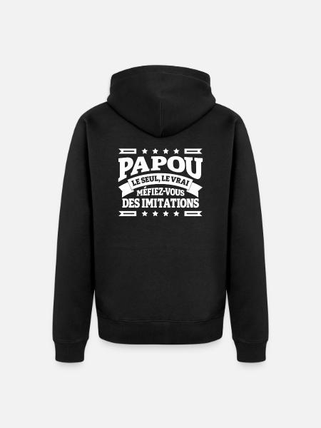 PAPOU - Veste à capuche bio Premium Unisexe - noir