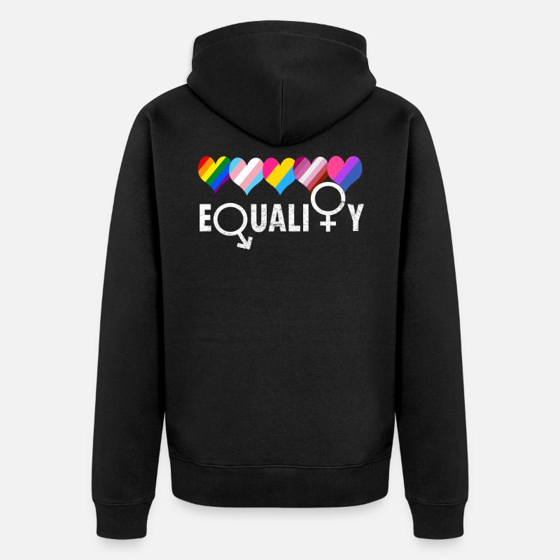 Égalité des drapeaux LGBTQ - LGBTQ - Veste à capuche bio Premium Unisexe - noir