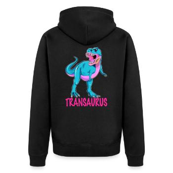 TRANSGENRE LGBTQ - Transgenre - Veste à capuche bio Premium Unisexe - noir - Dos - Nico (187cm)