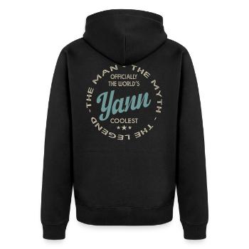 nom homme - Veste à capuche bio Premium Unisexe - noir - Dos - Nico (187cm)