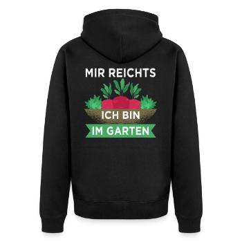 Garten - Lustiges Hobbygärtner Geschenk - Unisex Premium Bio Zip Hoodie - Schwarz - Hinten - Nico (187cm)