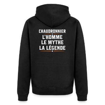 chaudronnier l'homme mythe mégende soudeur - Veste à capuche bio Premium Unisexe - noir - Dos - Nico (187cm)