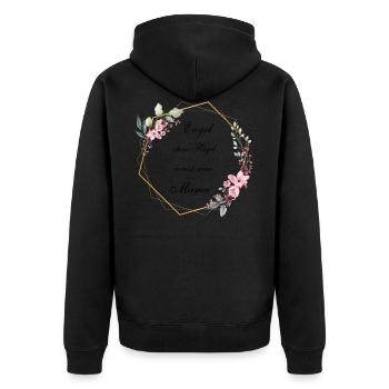 Engel Flügel nennt man Mama - Unisex Premium Bio Zip Hoodie - Schwarz - Hinten - Nico (187cm)