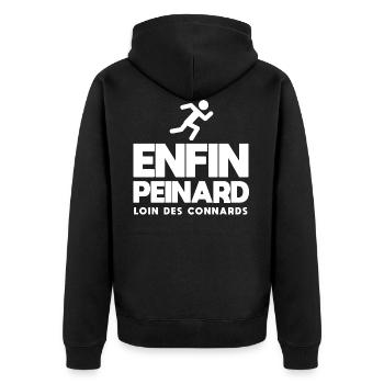 Enfin peinard course à pied jogging j'peux pas - Veste à capuche bio Premium Unisexe - noir - Dos - Nico (187cm)