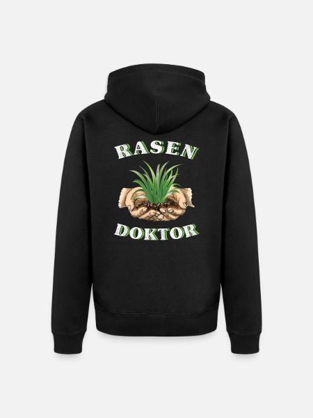 Rasen-Doktor Gartenarbeit Hobby-gärtner - Unisex Premium Bio Zip Hoodie - Schwarz
