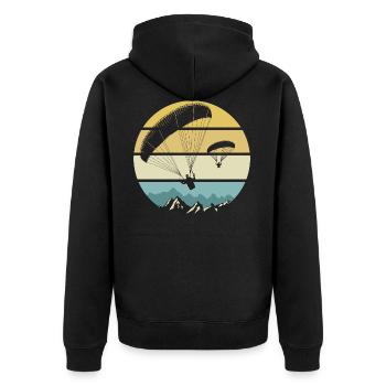 paragliding gift man woman sport paraglider - Unisex Premium Organic Zip Hoodie - black - Back - Nico (187cm)
