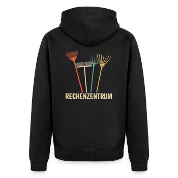 Gärtner Rechenzentrum Gartenarbeit Schrebergarten - Unisex Premium Bio Zip Hoodie - Schwarz - Hinten - Nico (187cm)