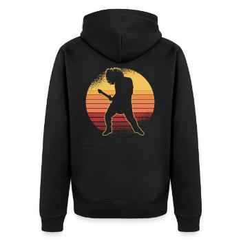 Guitare musique Guitariste musicien retro cadeau - Veste à capuche bio Premium Unisexe - noir - Dos - Nico (187cm)