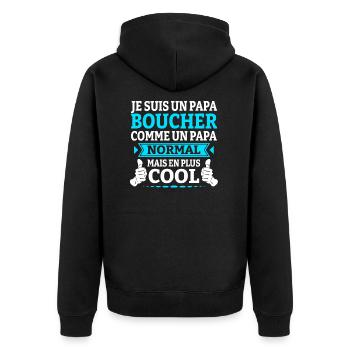 PAPA BOUCHER - Veste à capuche bio Premium Unisexe - noir - Dos - Nico (187cm)