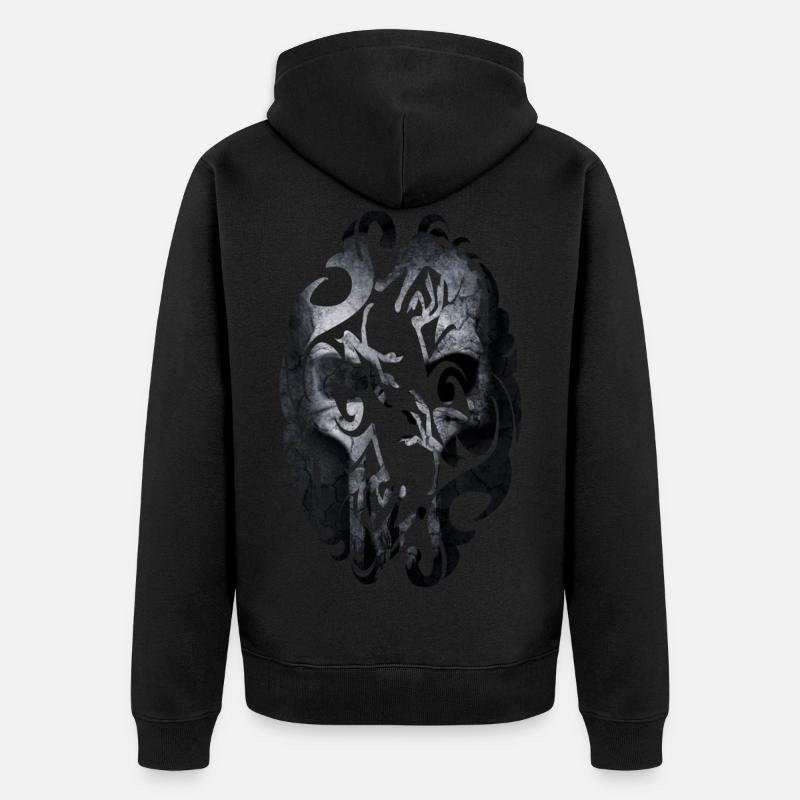 Dragons et Skull - Veste à capuche bio Premium Unisexe - noir