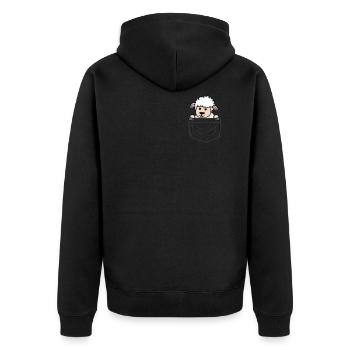 Lämmchen Lämmlein Baby Schäfchen kleines Schaf - Unisex Premium Bio Zip Hoodie - Schwarz - Hinten - Nico (187cm)
