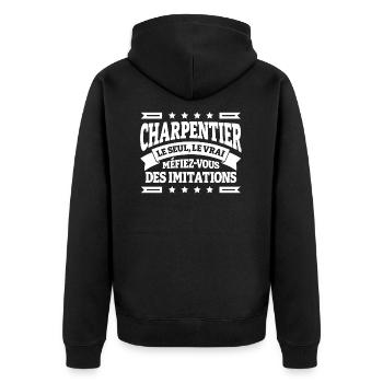 CHARPENTIER LE SEUL LE VRAI - Veste à capuche bio Premium Unisexe - noir - Dos - Nico (187cm)