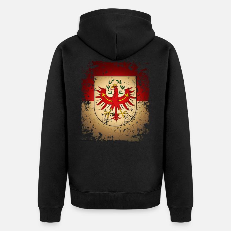 Tyrol Retro Blason Drapeau Drapeau Bua Madl tyrolien - Veste à capuche bio Premium Unisexe - noir