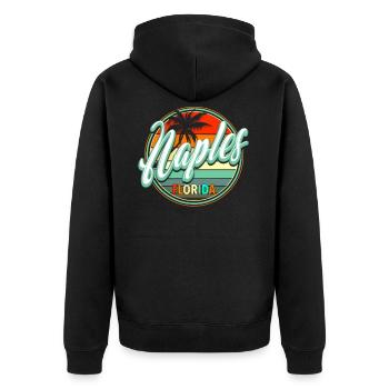 Summer Beach Holiday - Naples - Unisex Premium Organic Zip Hoodie - black - Back - Nico (187cm)