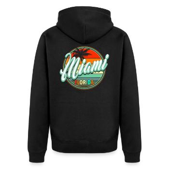 Summer Beach Holiday - Miami - Unisex Premium Organic Zip Hoodie - black - Back - Nico (187cm)