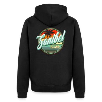Summer Beach Holiday - Sanibel Island - Unisex Premium Organic Zip Hoodie - black - Back - Nico (187cm)
