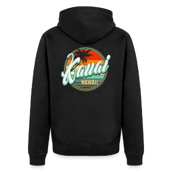 Summer Beach Holiday - Kauai Hawaii - Unisex Premium Organic Zip Hoodie - black - Back - Nico (187cm)