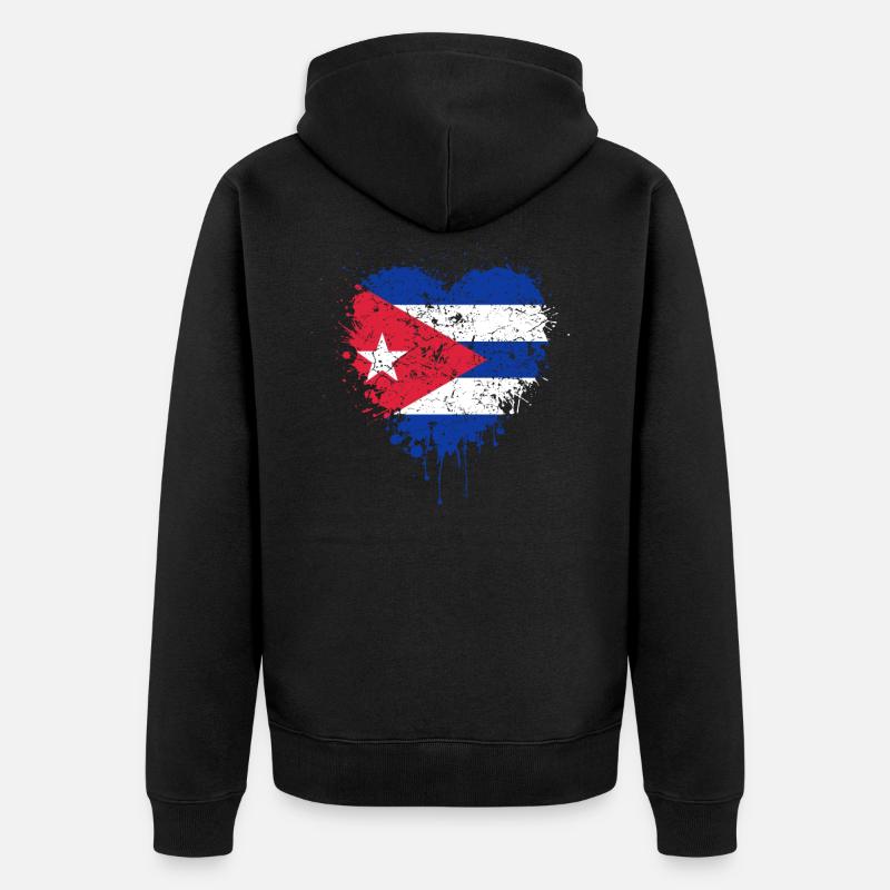 Drapeau de Cuba - Veste à capuche bio Premium Unisexe - noir