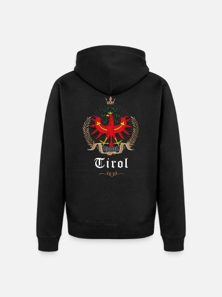 Tyrol Laurel Wreath Tyrolean Coat of Arms Eagle Original - Unisex Premium Organic Zip Hoodie - black