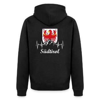 Südtirol - Unisex Premium Bio Zip Hoodie - Schwarz - Hinten - Nico (187cm)
