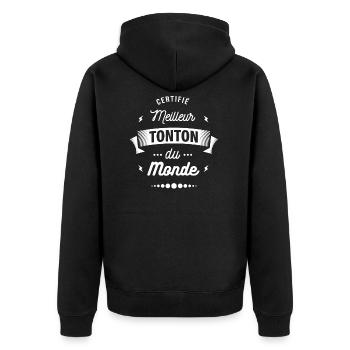 CERTIFIÉ MEILLEUR TONTON DU MONDE - Veste à capuche bio Premium Unisexe - noir - Dos - Nico (187cm)