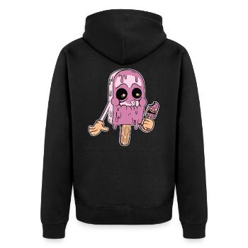 Glace glace glace crème glacée d’été rengaine cadeau - Veste à capuche bio Premium Unisexe - noir - Dos - Nico (187cm)