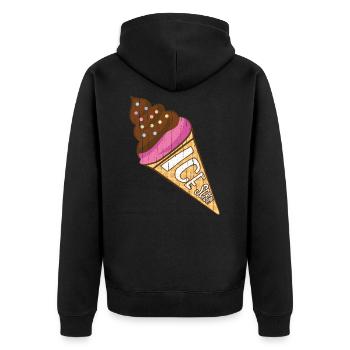Glace glace glace crème glacée d’été rengaine cadeau - Veste à capuche bio Premium Unisexe - noir - Dos - Nico (187cm)