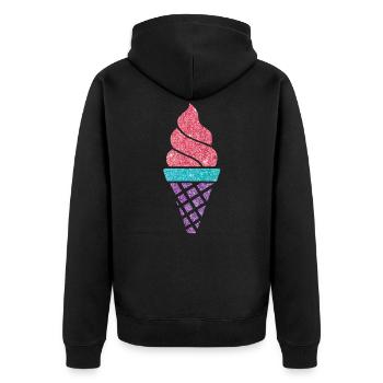 Glace glace glace crème glacée d’été rengaine cadeau - Veste à capuche bio Premium Unisexe - noir - Dos - Nico (187cm)