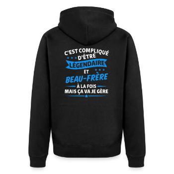 légendaire et beau frère - Veste à capuche bio Premium Unisexe - noir - Dos - Nico (187cm)
