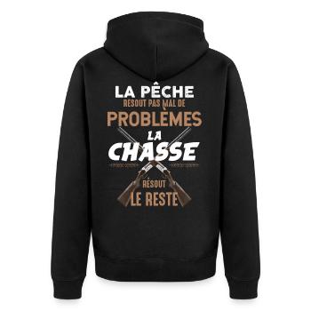 Chasse resout.png - Veste à capuche bio Premium Unisexe - noir - Dos - Nico (187cm)