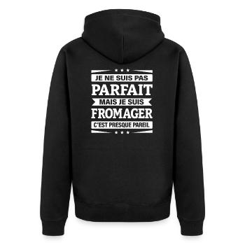 JE SUIS FROMAGER - Veste à capuche bio Premium Unisexe - noir - Dos - Nico (187cm)