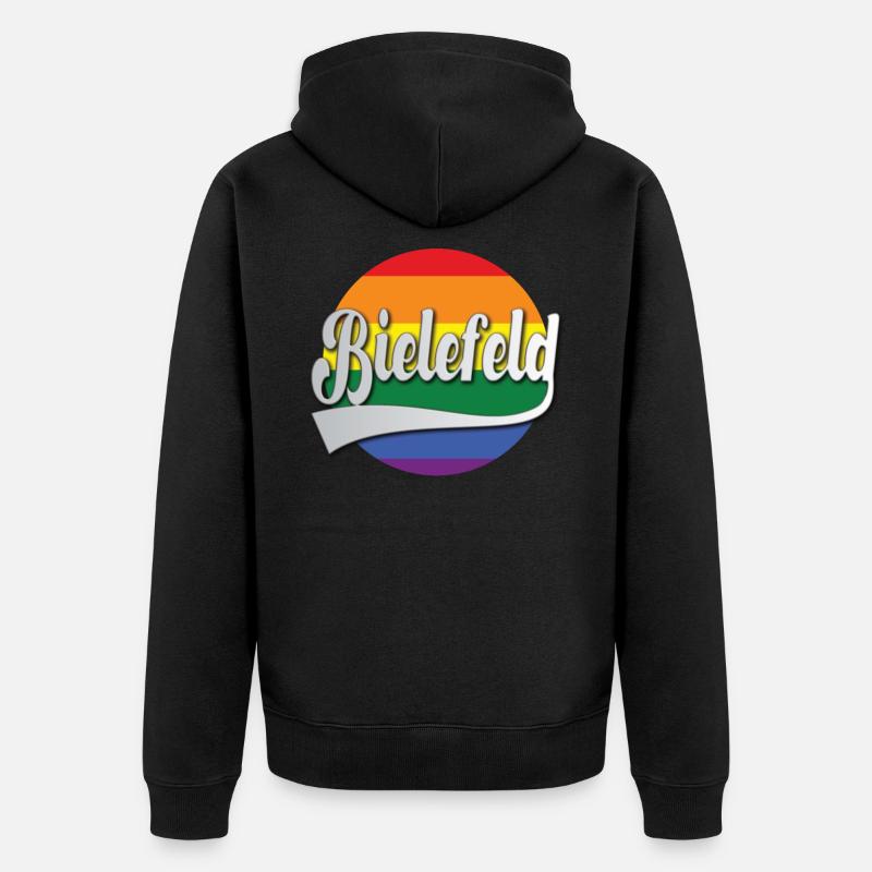 Bielefeld Regenbogen Tshirt Geschenk - Veste à capuche bio Premium Unisexe - noir