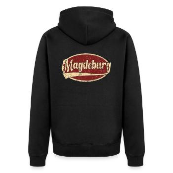 Magdeburg Retro Tshirt cadeau - Veste à capuche bio Premium Unisexe - noir - Dos - Nico (187cm)