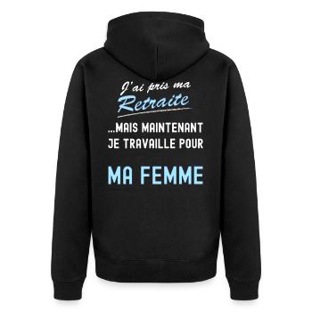 La retraite humour drole cadeau papa - Veste à capuche bio Premium Unisexe - noir - Dos - Nico (187cm)