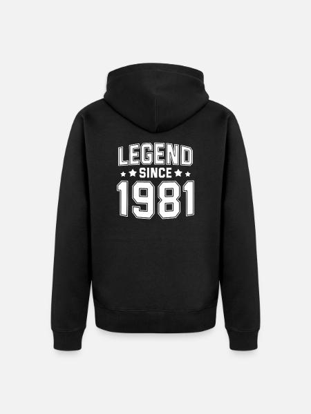Legend since 1981 - Veste à capuche bio Premium Unisexe - noir