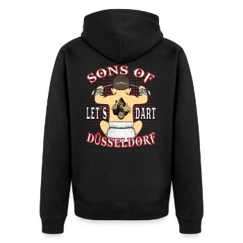 Düsseldorf Hommes Fléchettes Fléchettes Darts Idée cadeau - Veste à capuche bio Premium Unisexe - noir - Dos - Nico (187cm)