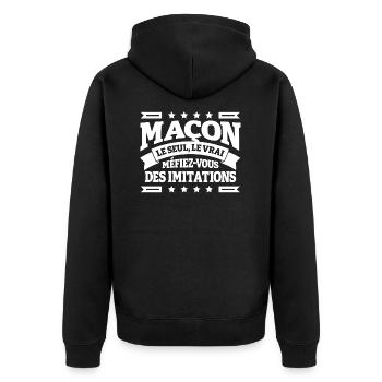 MAÇON LE SEUL LE VRAI - Veste à capuche bio Premium Unisexe - noir - Dos - Nico (187cm)