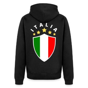 Italy / Italy / Italy football / Italy holidays - Unisex Premium Organic Zip Hoodie - black - Back - Nico (187cm)
