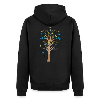 papillon insectes cadeau de jardin - Veste à capuche bio Premium Unisexe - noir - Dos - Nico (187cm)