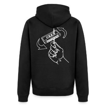 Casette Audio Rétro des années 80 - Veste à capuche bio Premium Unisexe - noir - Dos - Nico (187cm)