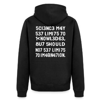 Science Imagination - Unisex Premium Organic Zip Hoodie - black - Back - Nico (187cm)