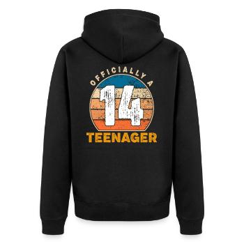 Adolescent officiel 14th Birthday Drôle 14 Ans - Veste à capuche bio Premium Unisexe - noir - Dos - Nico (187cm)
