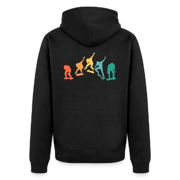 retro skaters skateboard t shirt skate - Veste à capuche bio Premium Unisexe - noir - Dos - Nico (187cm)